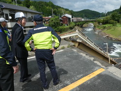 熊本県豪雨災害視察 橋崩壊箇所（金内橋）